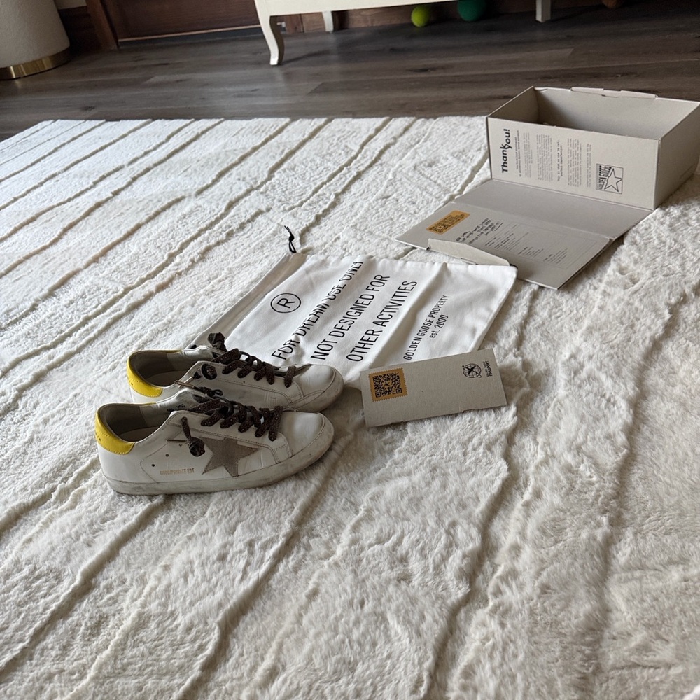 Golden Goose White and Yellow Sneakers - Picture 13 of 13